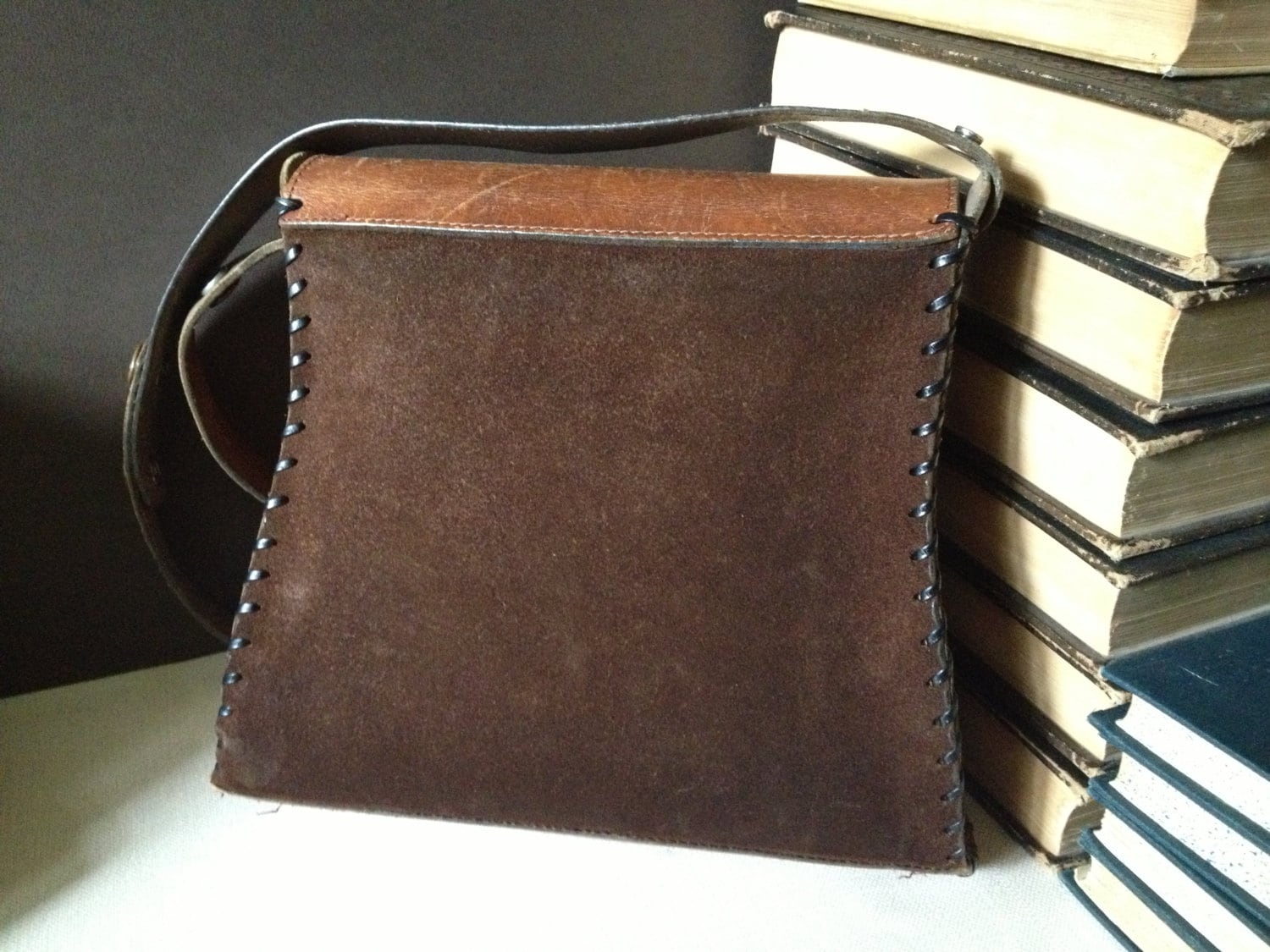 Brown Suede Leather Purse Handbag Made in England Saddle Bag - Etsy