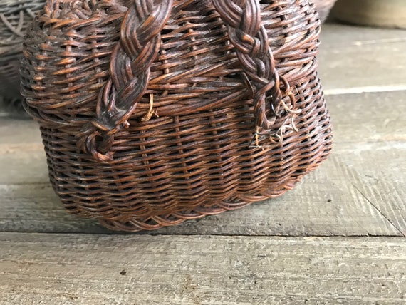 French Tiny Panier de Ferme, Miniature Basket, Na… - image 9