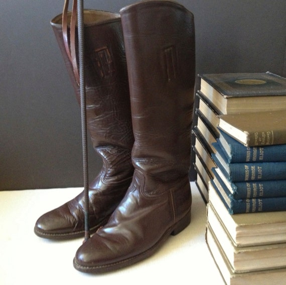1940s Leather Riding Boots Chestnut Brown Equestri