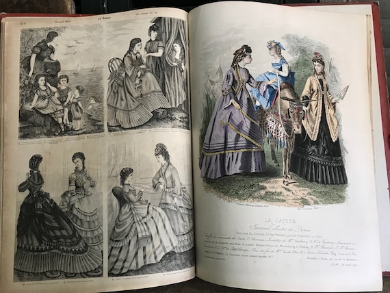 19 世紀フランスの La Saison 革装丁本、1869 年、1870 年の