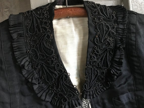 Antique 1800s Black Dress, Costume, Restoration, 2 Pi… - Gem