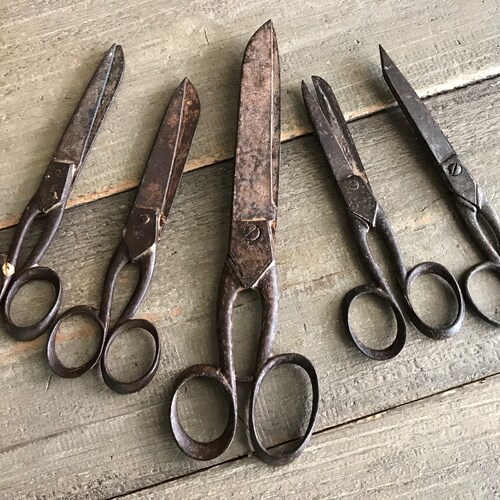 1 Rustic French Garden Scissors Iron Shears Primitive Etsy