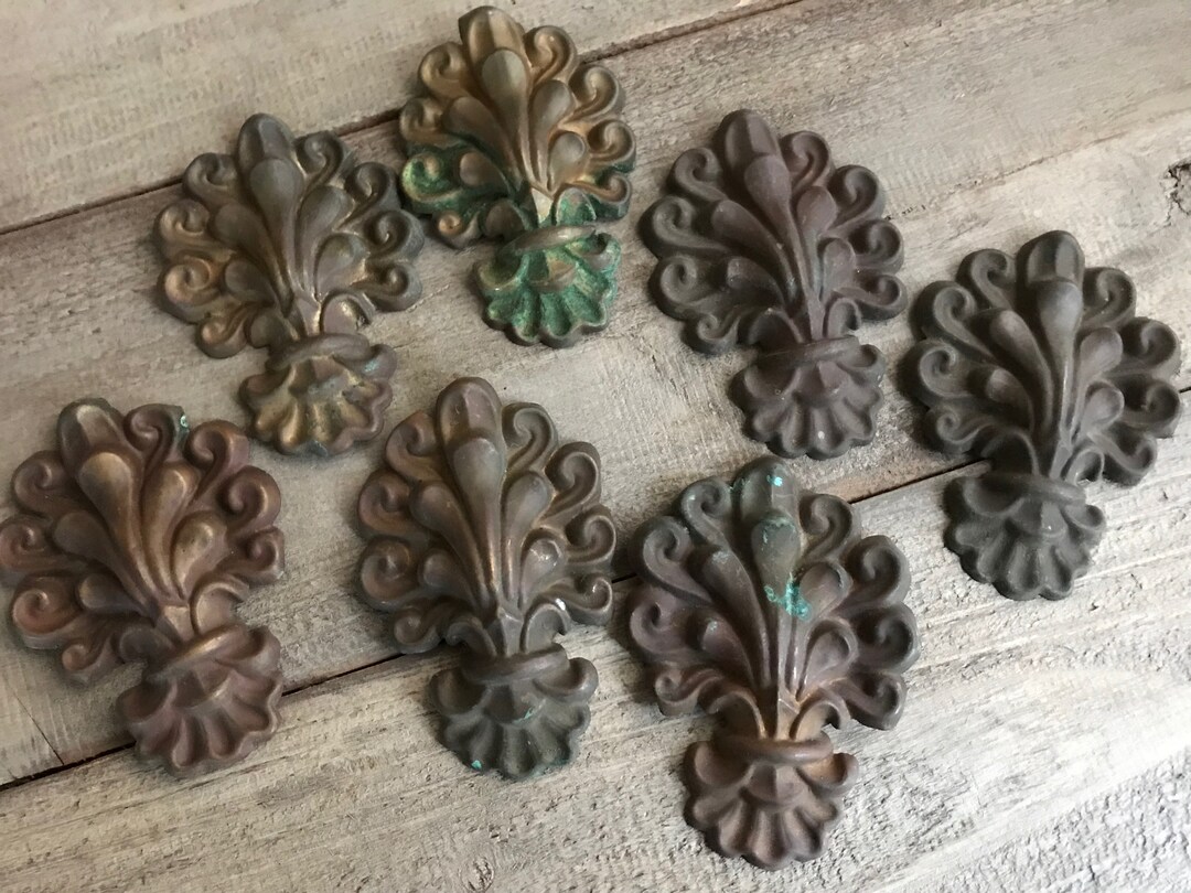 Cache Repousse RESERVED TO LOCATE French Repousse Tole Tin Finials, Mounts, Cache ...
