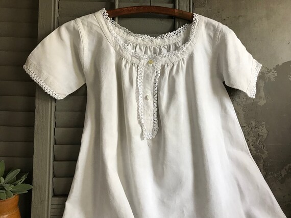 French Linen Smock, Nightdress, Chemise, Nightgow… - image 2