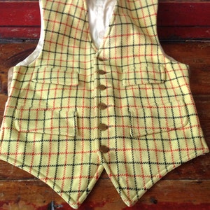 1928 Boys Wool Waistcoat Vest, England, Master of The Devon and Somerset Staghounds Sons, Rare Handmade Wool Vest image 2