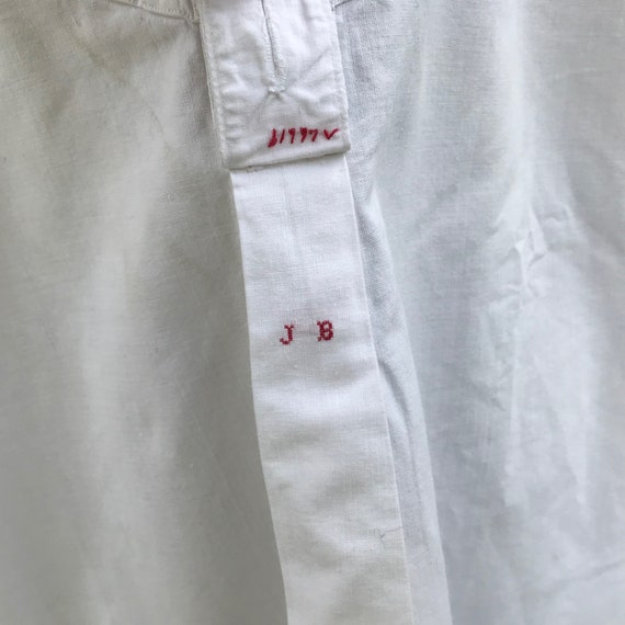 Antique French Gents Dress Shirt, White Cotton, E… - image 7