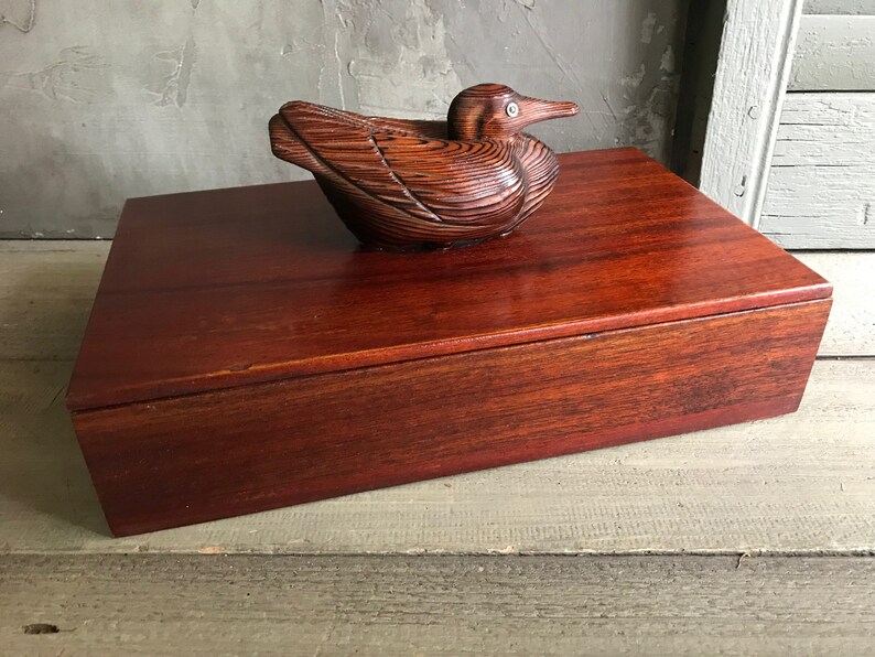 Wood Duck Box Handcrafted Duck Decoy Storage Box Library Etsy