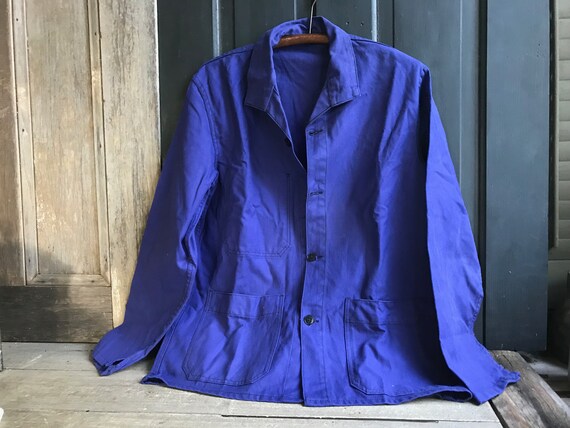 French Chore Jacket, Blue de Travail, Cotton Twil… - image 2