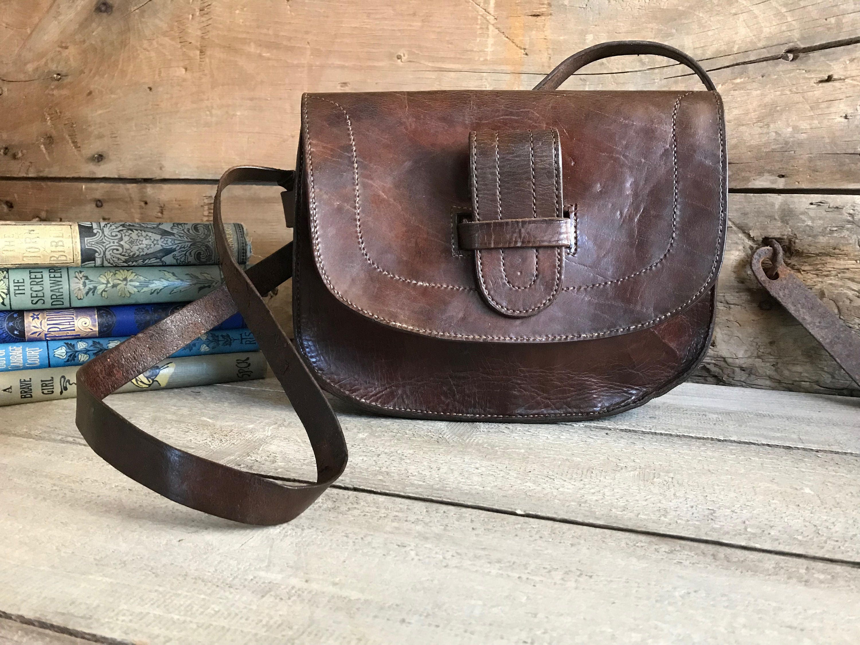 Brown Leather Handbag, Rustic Chestnut Brown Satchel - Etsy