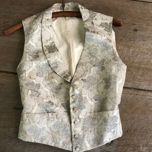 Antique Waistcoat Gilet Couture Vest Silk Damask Linen - Etsy