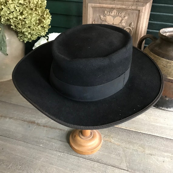 Black Homburg Fedora, San Sebatian Spain, Authent… - image 1