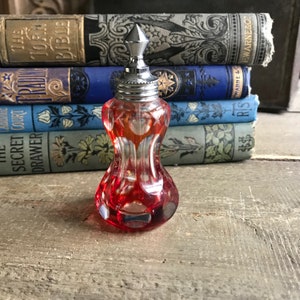 Art Deco Perfume Bottle, Czech Cut Glass, Original Dabber, Boudoir Dresser Display, KH image 7