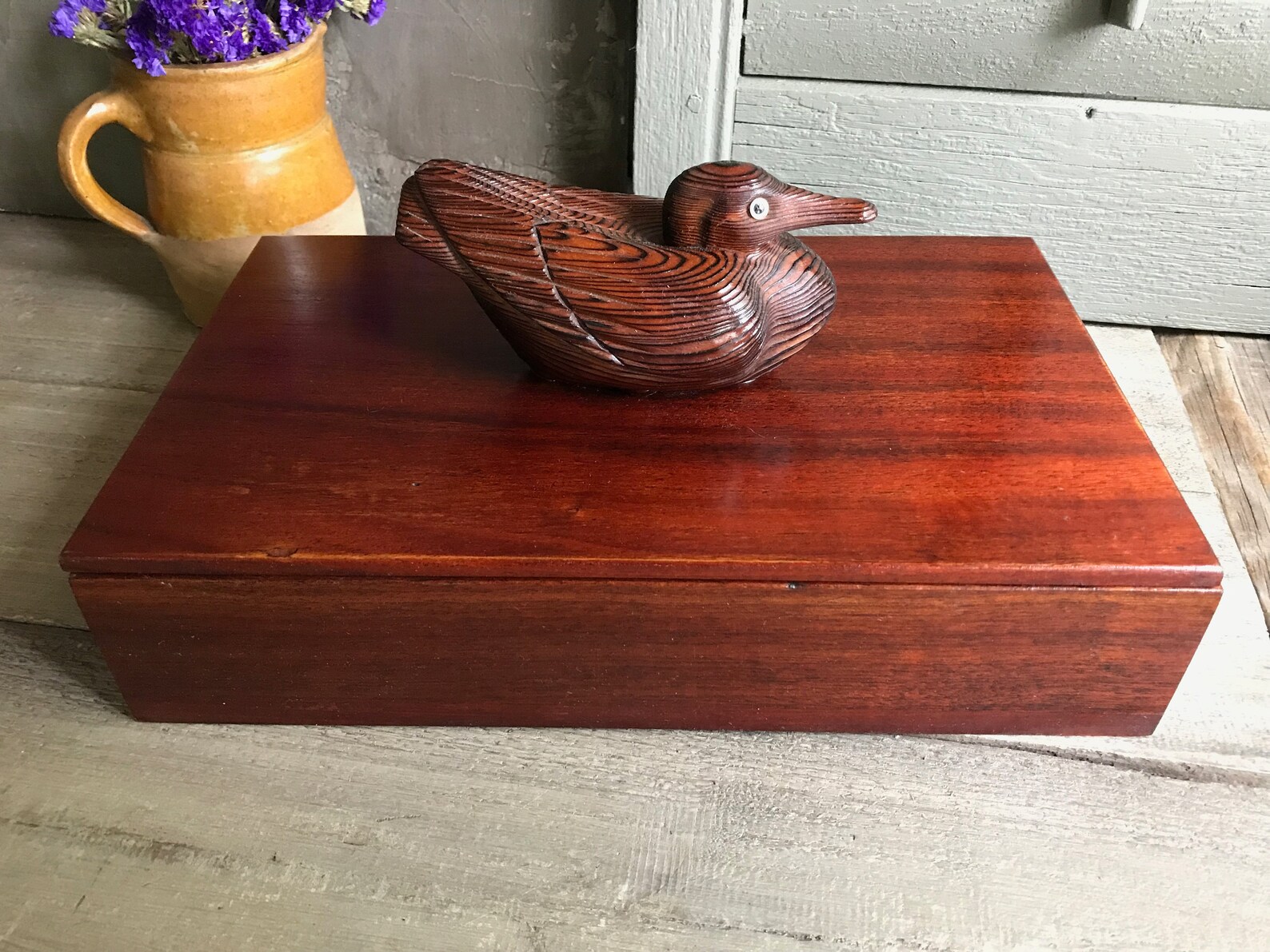 Wood Duck Box Handcrafted Duck Decoy Storage Box Library Etsy