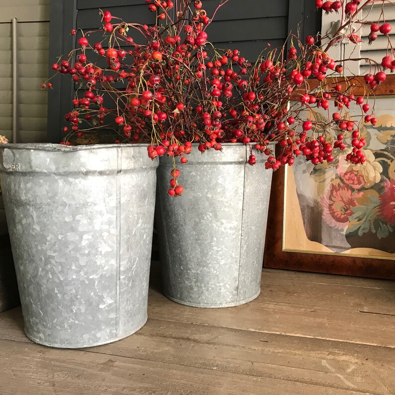 1 Rustic Zinc Sap Bucket Maple Syrup Resin Galvanized Etsy