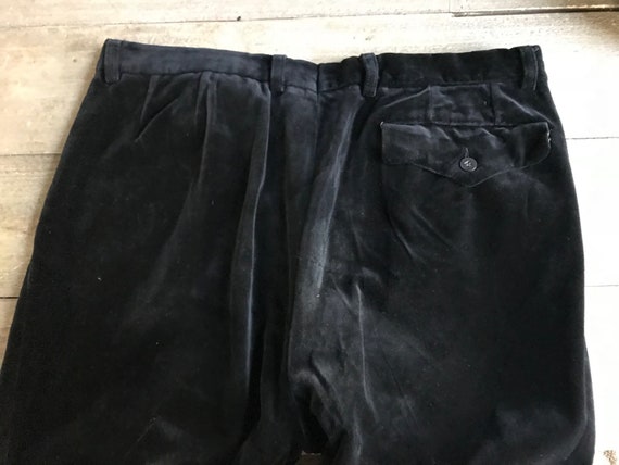 French Black Velvet Trousers, Moleskin Velvet, 19… - image 4