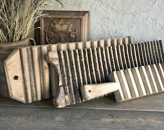 1 Antique French Wash Board, Wood, Primitive, Rustic Farmhouse, Garden, Laundry Room, Mud Room Decor, Sold by Each
