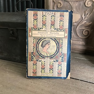1928 Französischer Almanach, Ephemera, Heft, Tagebuch, Kalender der Voraussagen, Almanach des praktischen Lebens