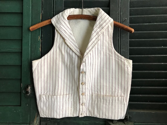 1800s French Cotton Waistcoat, Vest, Mens Workwear