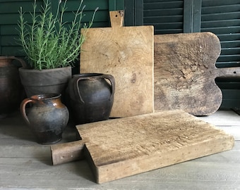 1 French Wood Chopping Board, Large Size, Cutting, Serving, Rustic French Farmhouse Cuisine