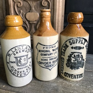 1 Ginger Beer Bottle, Stoneware Pint, Trade Mark Stamp, Sold by Each image 2