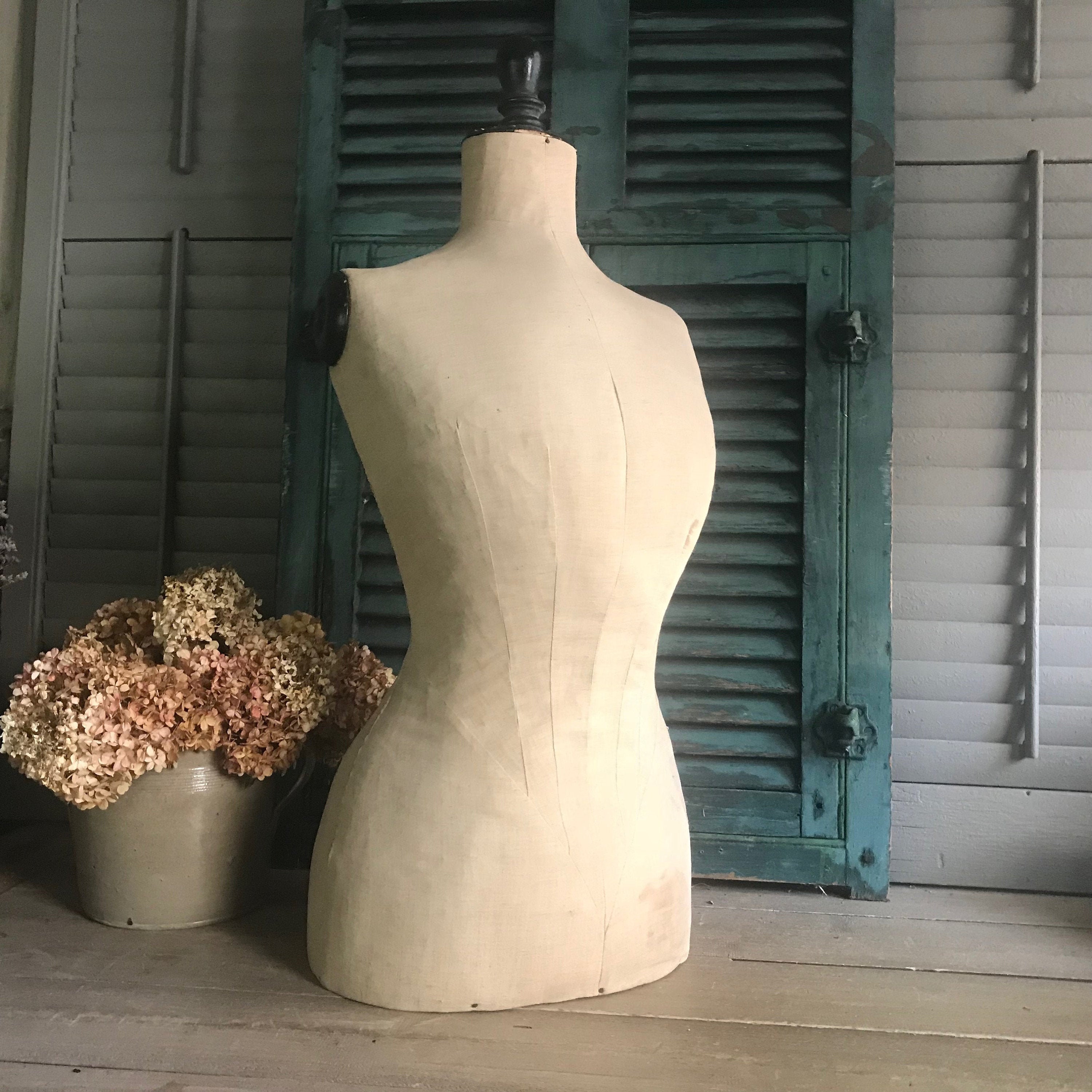 Antique French Linen Mannequin Dress Makers Form Edwardian