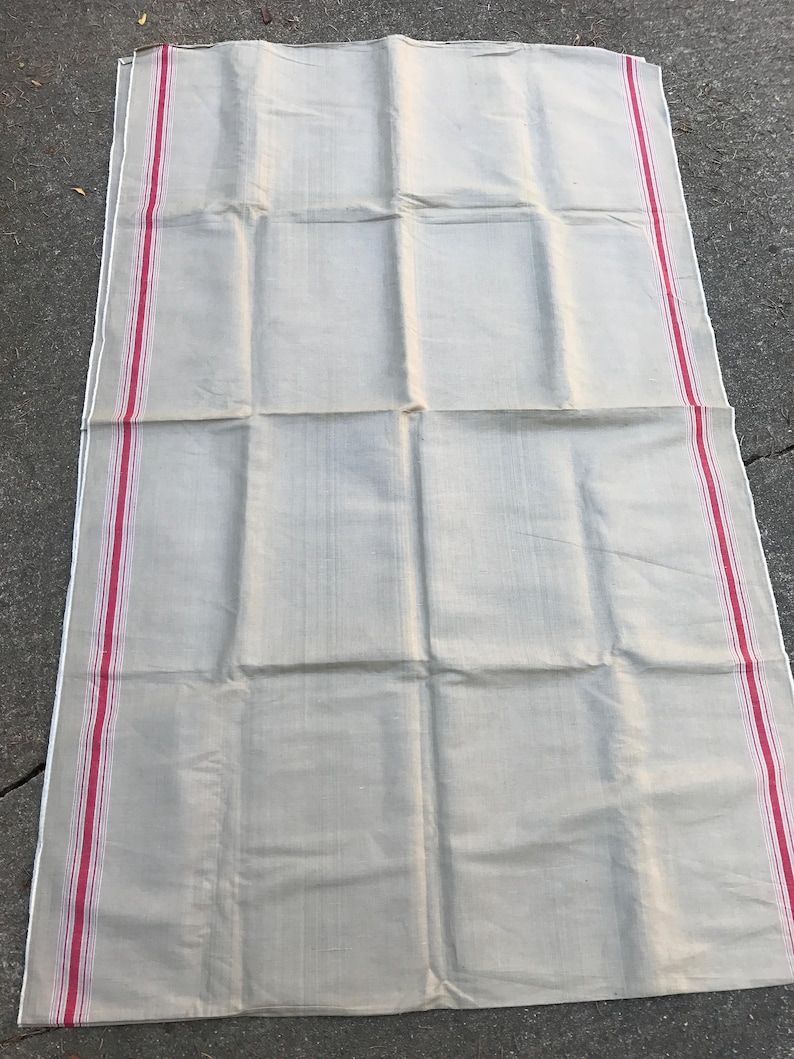 Vintage French Linen Mangle Cloth, Table Runner, Fabric for Upholstery ...