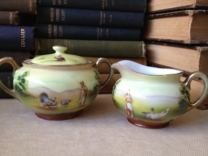 Bavarian Cream and Sugar Bowl Royal Bayreuth Porcelain China Etsy