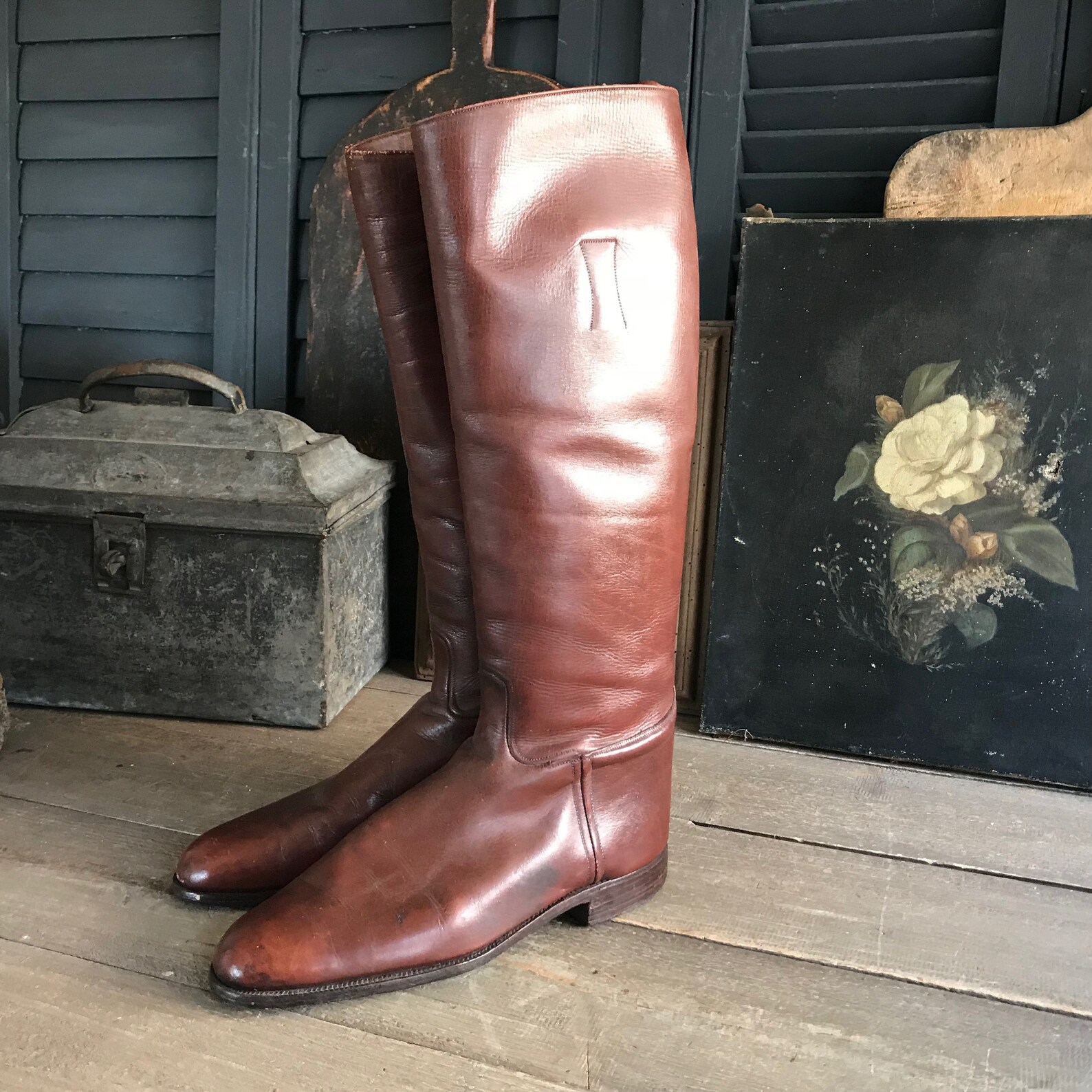 1940s Riding Boots Made in England Handcrafted Chestnut Brown Etsy