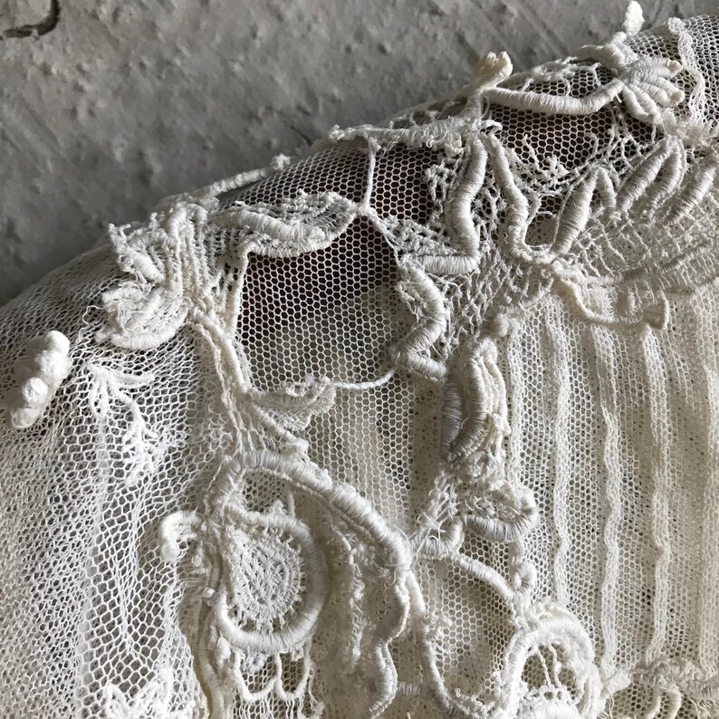 French Edwardian Lace Blouse, Lace Bodice, Embroidery Work, Period Clothing, Restoration Project image 9