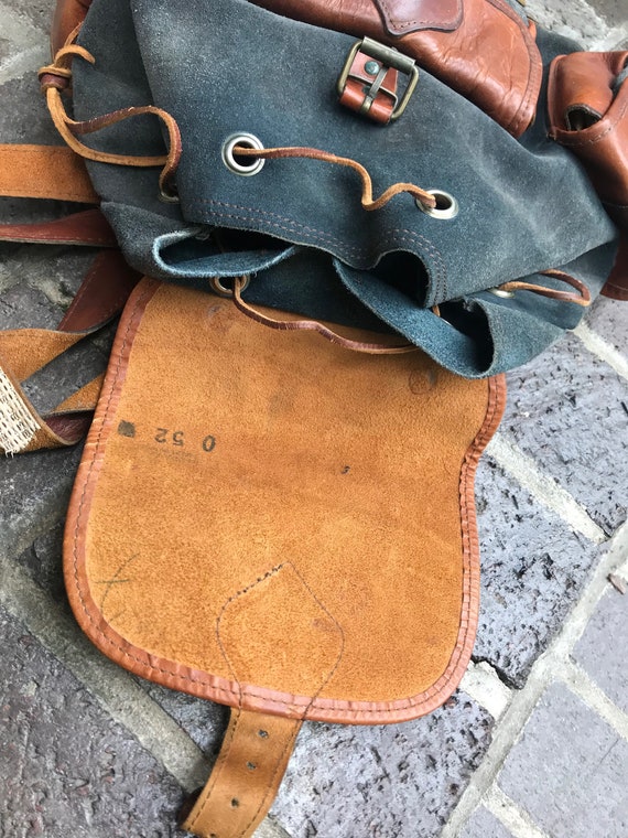 Rustic Leather Backpack Rucksack, Brown and Charcoal … - Gem