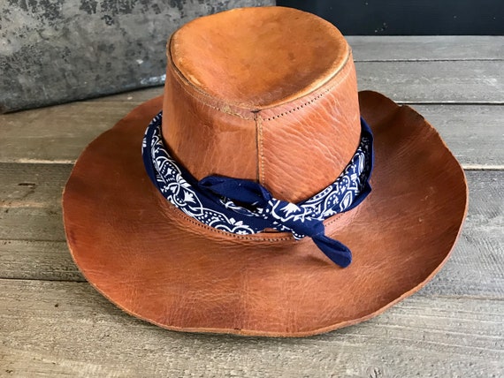 Rustic Leather Hat, Southwestern Cowboy Rancher H… - image 5