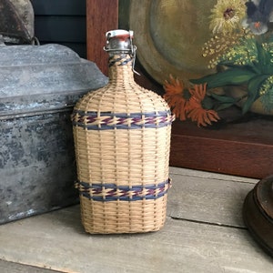 French Wicker Bottle, Spa Bottle, Pilgrimage, French Farmhouse Decor image 1