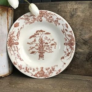 French Gien Faïence Plate, Stoneware, Floral, Médailles d'or, Yeddo, Diplome D'Honneur, French Farmhouse, Farm Table image 8