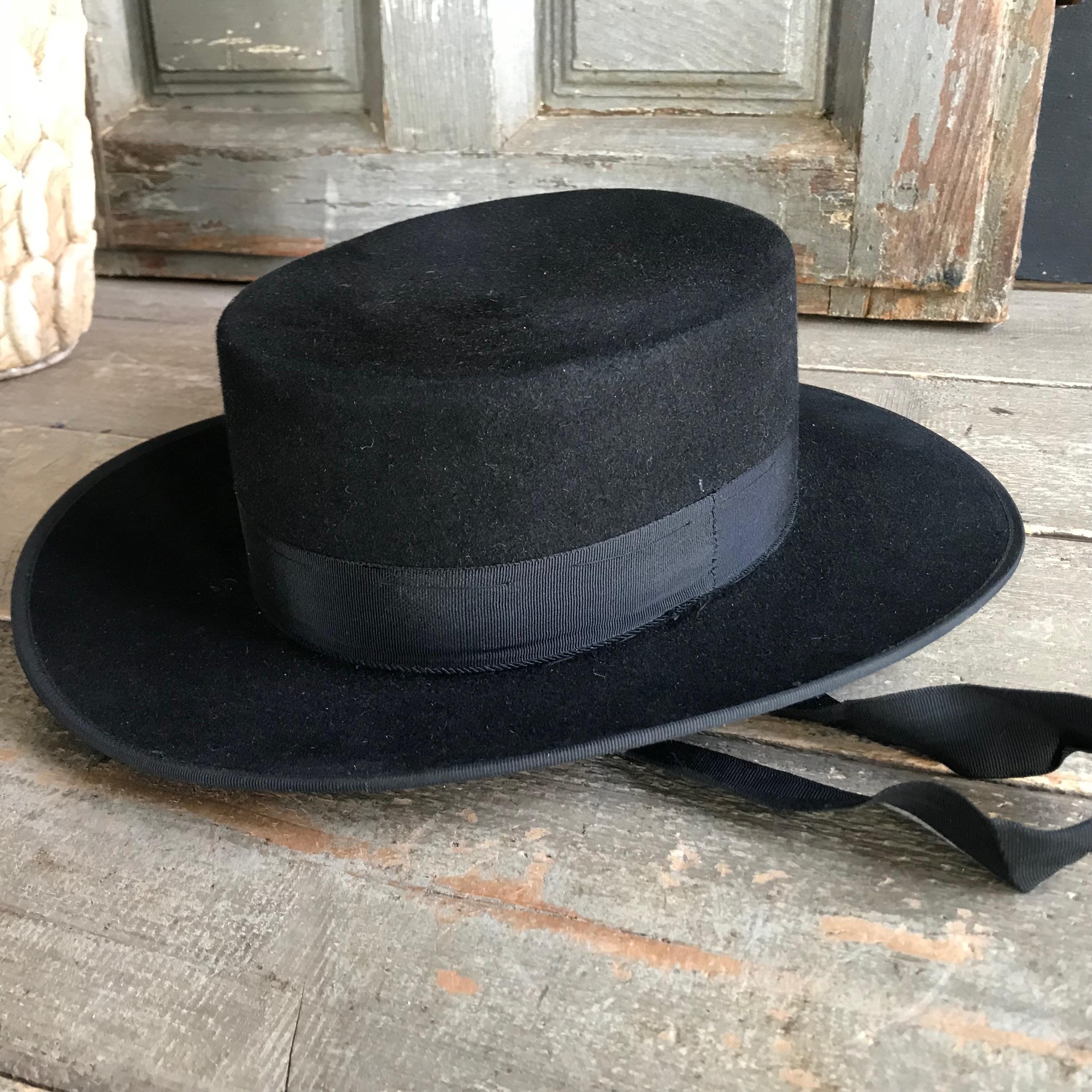 Traditional Spanish bullfighter Bolero Gaucho Cordobés Wide Brim Black Felt Hat Bolero Gaucho Hat - Etsy main image 4