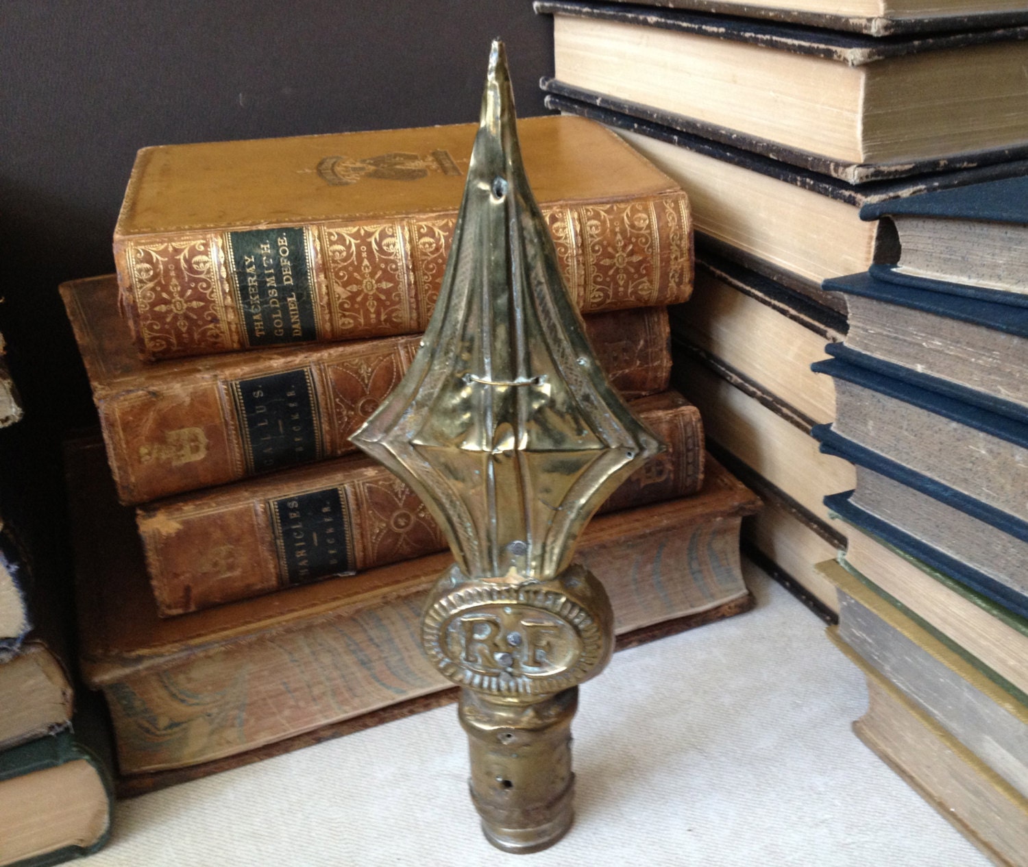 French Brass Flagstaff Rf Republique Francaise Ceremonial
