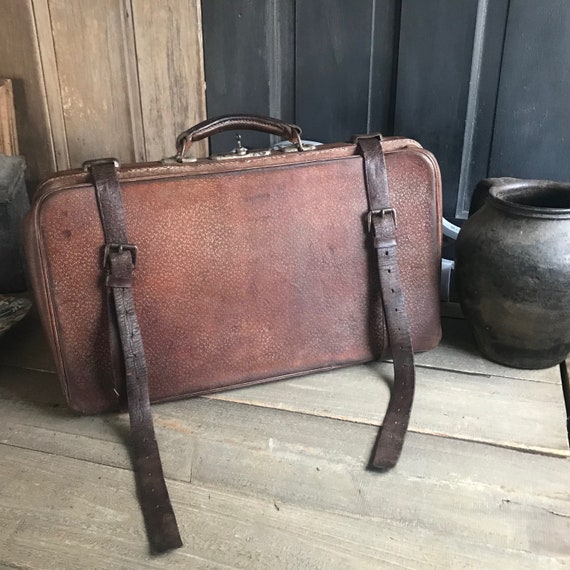 Gladstone Doctors Bag, Brown Leather Case, Belted Sui… Gem