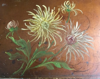 French Floral Oil Painting on Board, Framable Artwork, ca Early 1900s