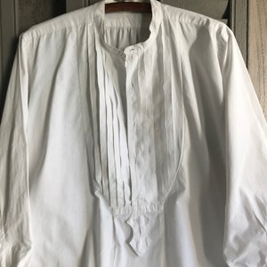 Antique French Mens Dress Shirt White Cotton Edwardian Era - Etsy