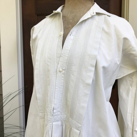 French Linen Shirt, Gents Chemise, Edwardian Smoc… - image 5