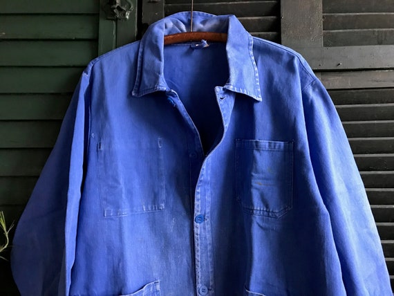 French Indigo Work Wear Jacket, Bleu De Travail C… - image 1