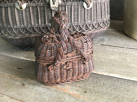 French Tiny Panier de Ferme, Miniature Basket, Na… - image 6