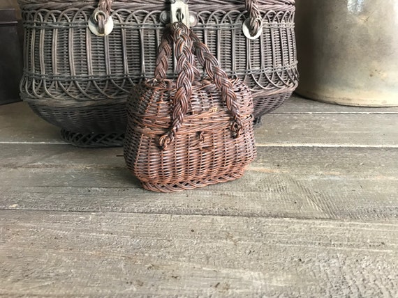 French Tiny Panier de Ferme, Miniature Basket, Na… - image 5