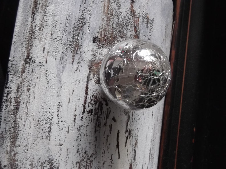 Vintage drawer front with cracked mercury glass knobs wall Etsy