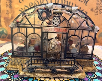 Diorama haunted greenhouse filled with goodies
