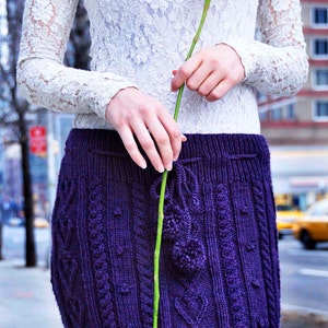 Heart Me Forever KNITTING PATTERN INSTRUCTIONS Purple Heart Cable Knit Skirt in Girls and Adult Sizes image 4