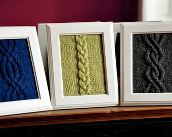 Cable Panels Knitted Wall Art KNITTING PATTERN INSTRUCTIONS Framed Cable Knit Patterns