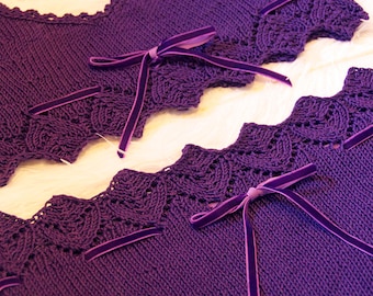 Pretty Little Knickers Purple Lace Lingerie KNITTING PATTERN 3 piece Bra, Panty, and Camisole Set