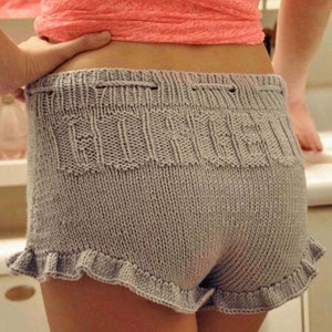 Gorgeous Shorties Grey Knitted Ruffle Shorts KNITTING PATTERN - Etsy