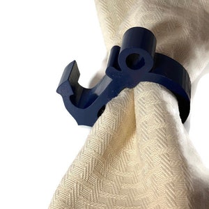Nautical Anchor Wood Napkin Rings Holders Set of 6