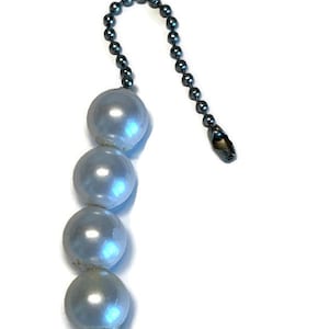 White Bead Ceiling Light/Fan Pull Chain with Brass tone Chain